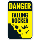Danger Falling Rocker With Graphic Sign