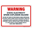Static Electricity Spark Explosion Hazard Sign, (SI-6865)