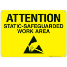 Attention Static-Safeguarded Work Area Sign