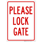 Please Lock Gate Sign