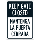 Keep Gate Closed Bilingual Sign
