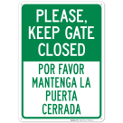 Please Keep Gate Closed Bilingual Sign