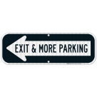 Exit And More Parking Left Arrow Sign