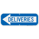 Deliveries Left Arrow Sign