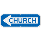 Church Left Arrow Sign