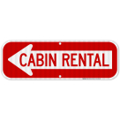Cabin Rental Left Arrow Sign