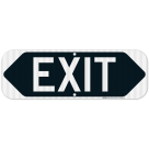 Exit Bidirectional Black Arrow Sign