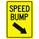 Speed Bump With Down Arrow Pointing Right Sign