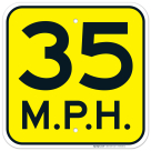 35 Mph Sign