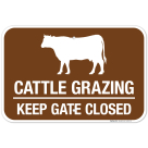Cattle Grazing Keep Gate Closed Sign