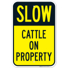 Slow Cattle On Property Sign