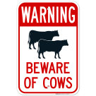 Beware Of Cows With Graphic Sign