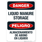 Danger Liquid Manure Storage Bilingual Sign
