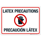 Latex Precautions Bilingual Sign