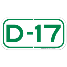 Parking Space D-17 Sign
