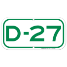 Parking Space D-27 Sign