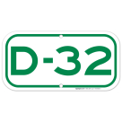 Parking Space D-32 Sign