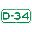 Parking Space D-34 Sign