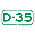 Parking Space D-35 Sign