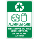 Recycle Aluminum Cans Sign