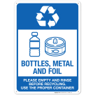 Recycle Bottles Metal & Foil Sign