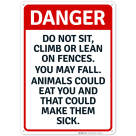 Do Not Sit Climb Or Lean On Fences Sign