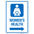 Women's Health With Right Arrow Hospital Sign