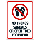 No Thongs Sandals Or Open Toed Footwear Sign