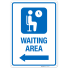 Waiting Area With Left Arrow Hospital Sign