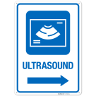 Ultrasound With Right Arrow Hospital Sign