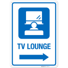 TV Lounge With Right arrow Hospital Sign