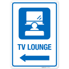TV Lounge With Left Arrow Hospital Sign