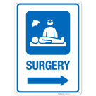 Surgery With Right Arrow Hospital Sign