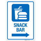 Snack Bar With Right Arrow Hospital Sign