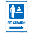Registration With Right Arrow Hospital Sign