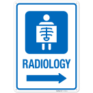 Radiology With Right Arrow Hospital Sign