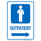Outpatient With Right Arrow Hospital Sign