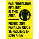 Ear Protection Required In This Area Bilingual Sign
