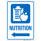 Nutrition With Left Arrow Hospital Sign