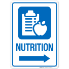 Nutrition With Right Arrow Hospital Sign