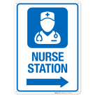 Nurse Station With Right Arrow Hospital Sign