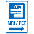 Magnetic Resonance Imaging Scanner MRI PET Graphic With Right Arrow Hospital Sign