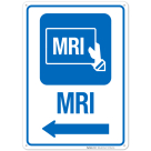 Magnetic Resonance Imaging Symbol With Left arrow Hospital Sign