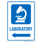 Laboratory With Left Arrow Hospital Sign