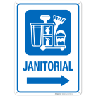 Janitorial With Right Arrow Hospital Sign