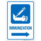 Immunization With Right Arrow Hospital Sign