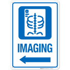 Imaging X-Ray With Left Arrow Hospital Sign