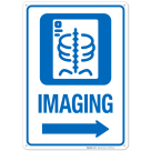 Imaging X-Ray With Right Arrow Hospital Sign