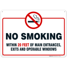 No Smoking Within 20 Feet of Building Sign