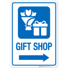 Gift Shop With Right Arrow Hospital Sign